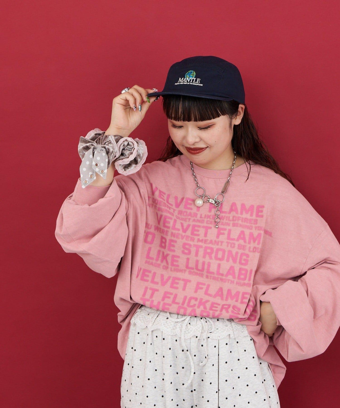 【Me+Me/我和我】絨面圓點蝴蝶結髮圈