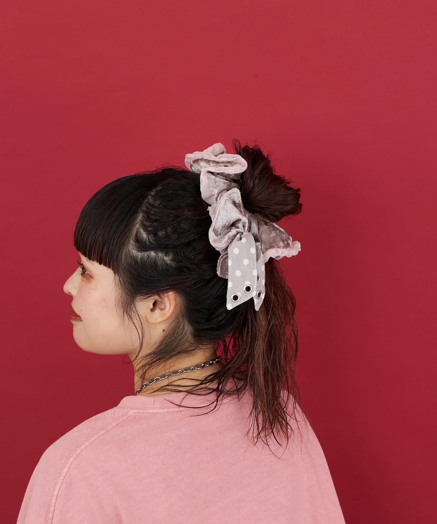 【Me+Me/我和我】絨面圓點蝴蝶結髮圈