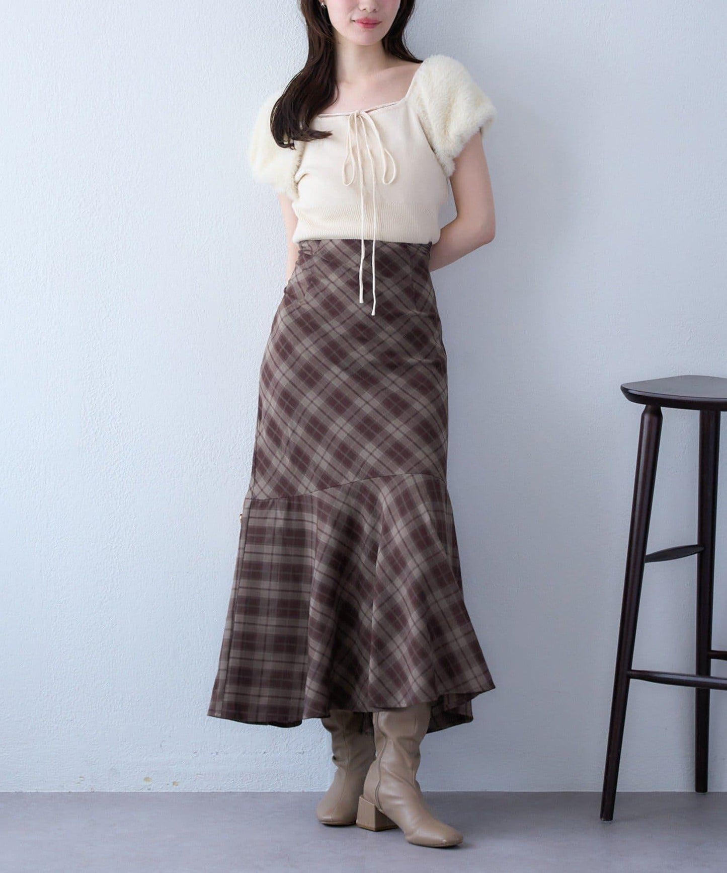 /【減肥5公斤視覺效果】後拉鍊美人魚裙