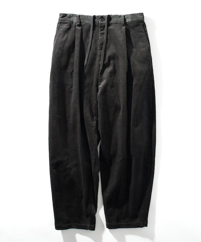 寬鬆版型 燈芯絨 折褶長褲