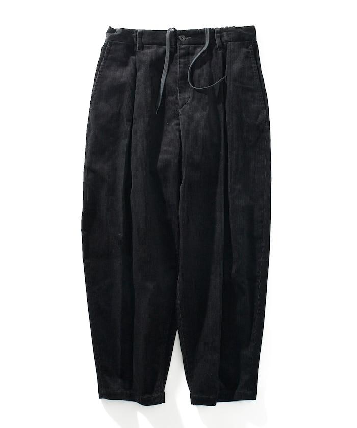 寬鬆版型 燈芯絨 折褶長褲