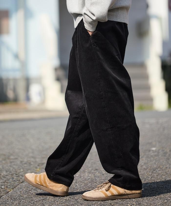 寬鬆版型 燈芯絨 折褶長褲