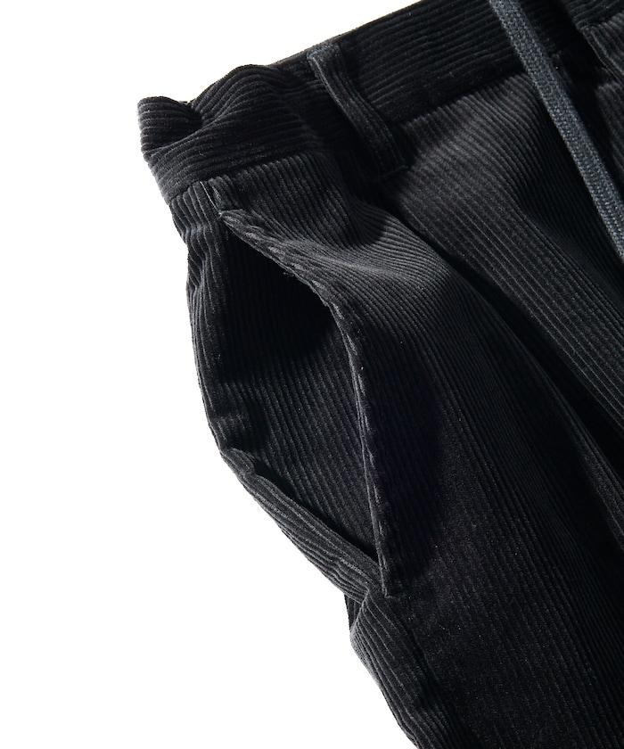 寬鬆版型 燈芯絨 折褶長褲