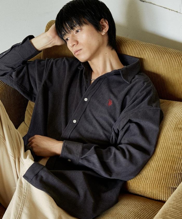 聯名一點刺繡燈芯絨襯衫