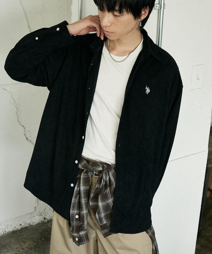 聯名一點刺繡燈芯絨襯衫