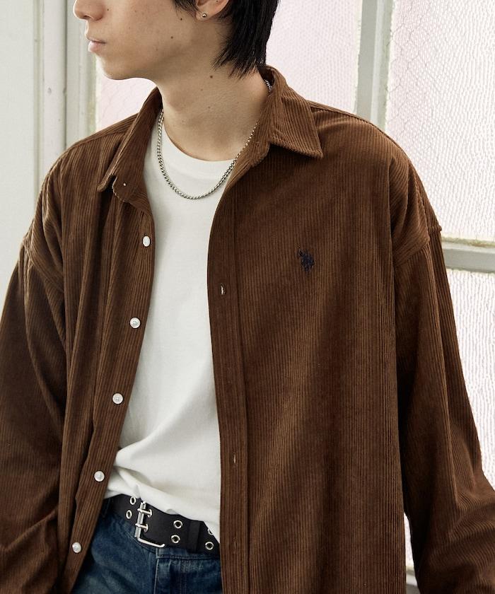 聯名一點刺繡燈芯絨襯衫