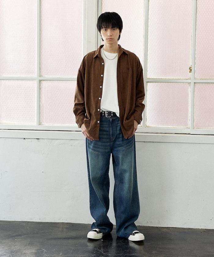 聯名一點刺繡燈芯絨襯衫