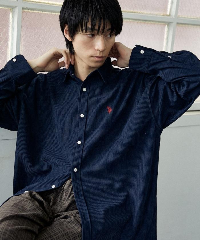 聯名一點刺繡燈芯絨襯衫