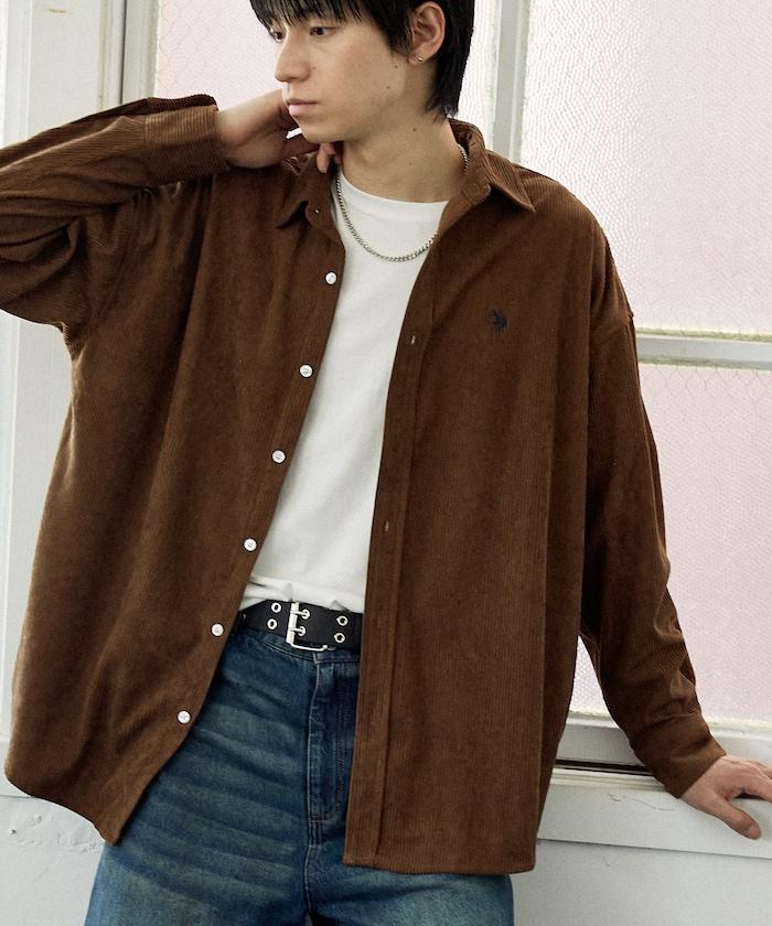 聯名一點刺繡燈芯絨襯衫