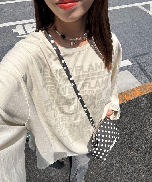 氣球袖顏料標誌短袖T恤