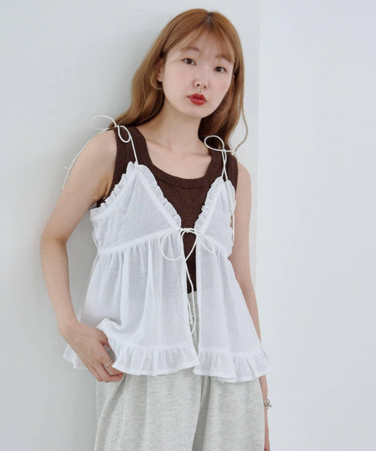 荷葉邊吊帶背心