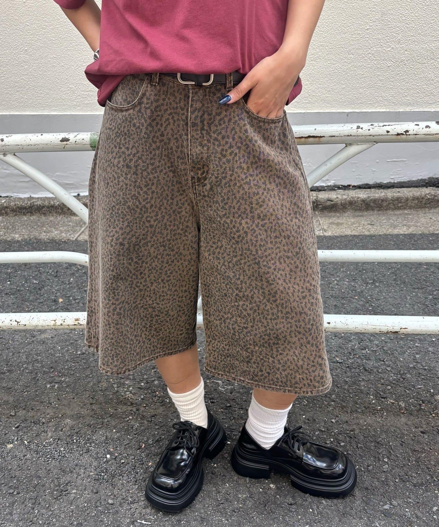【AW】柄帆布半褲
