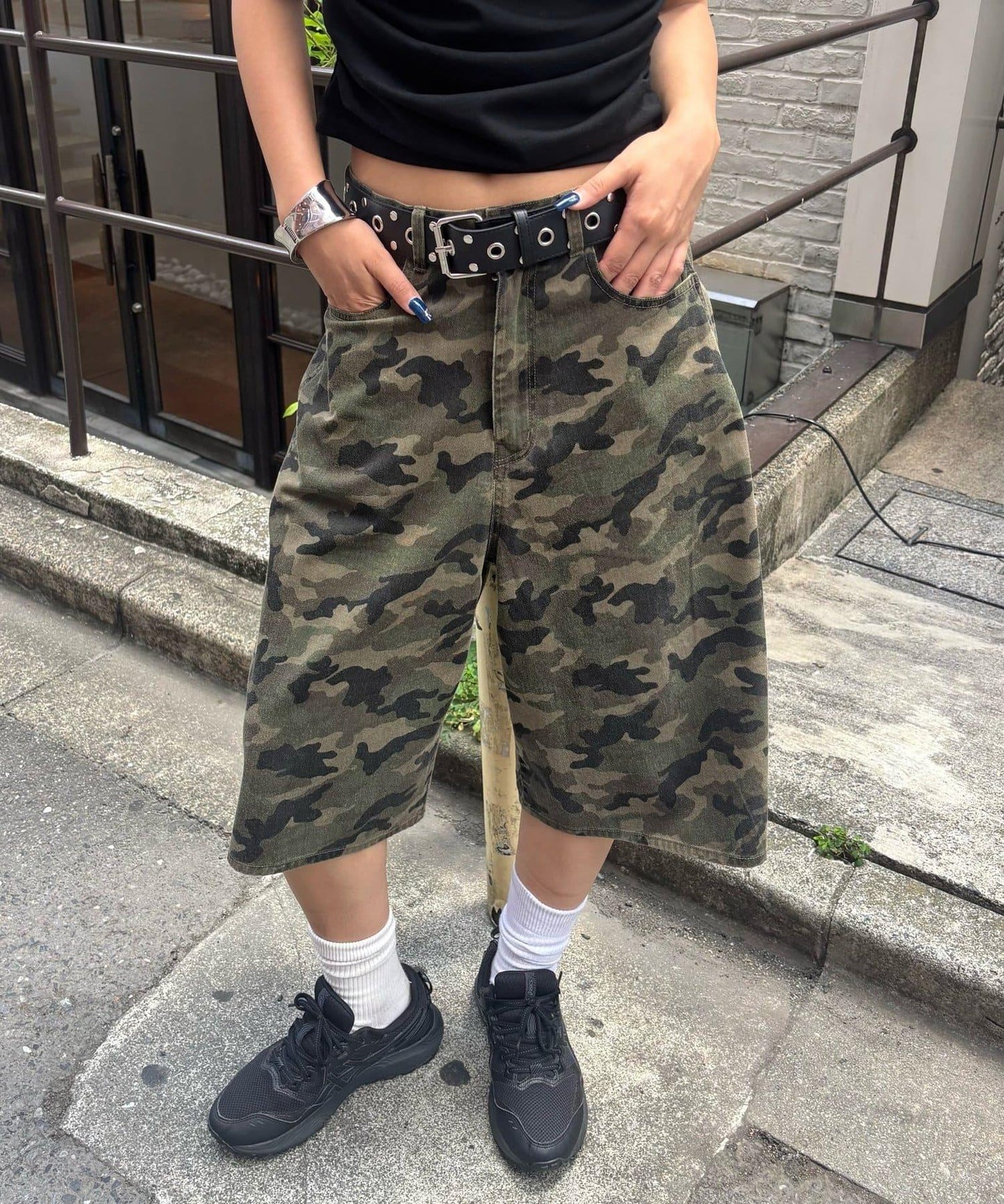 【AW】柄帆布半褲