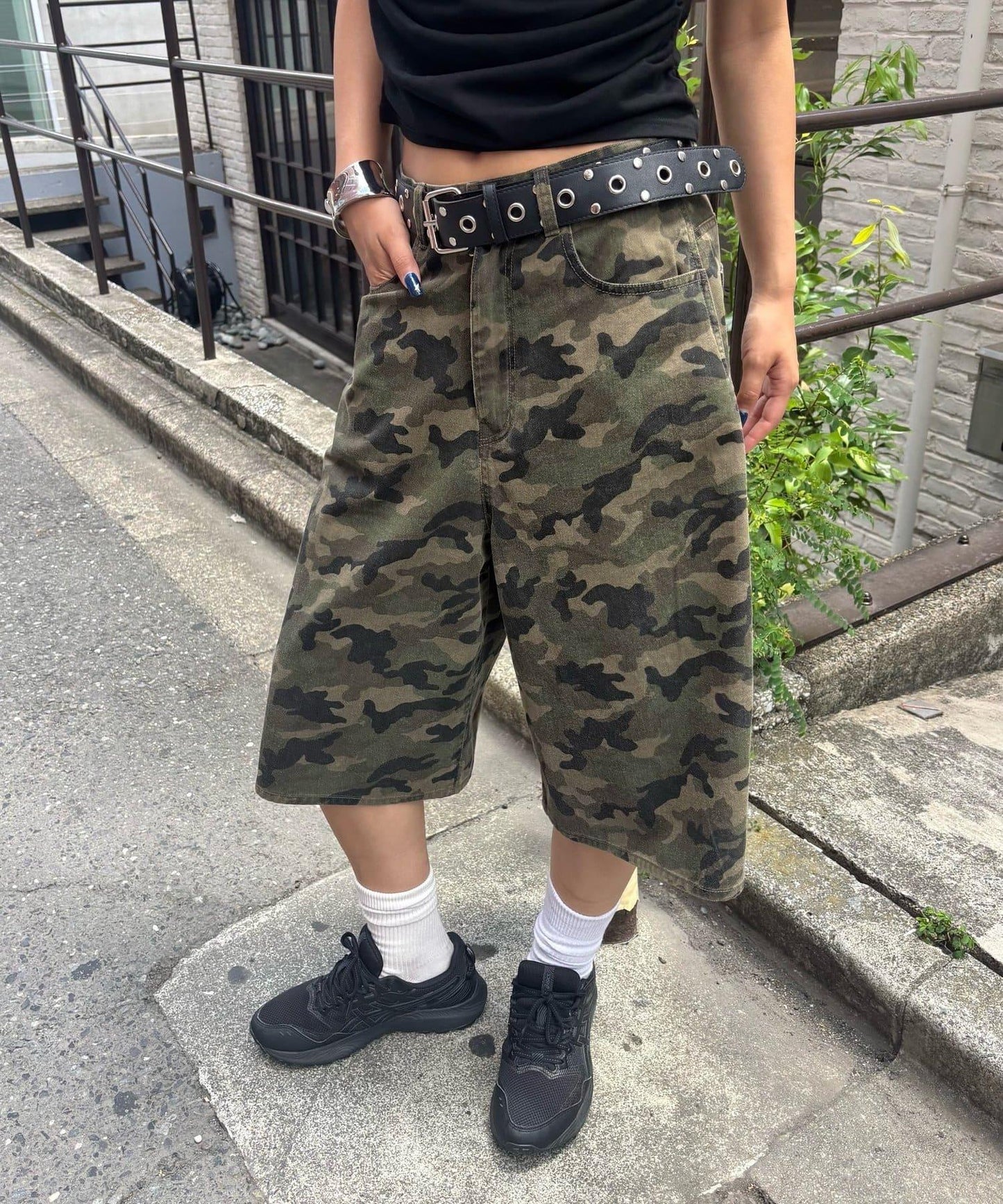 【AW】柄帆布半褲