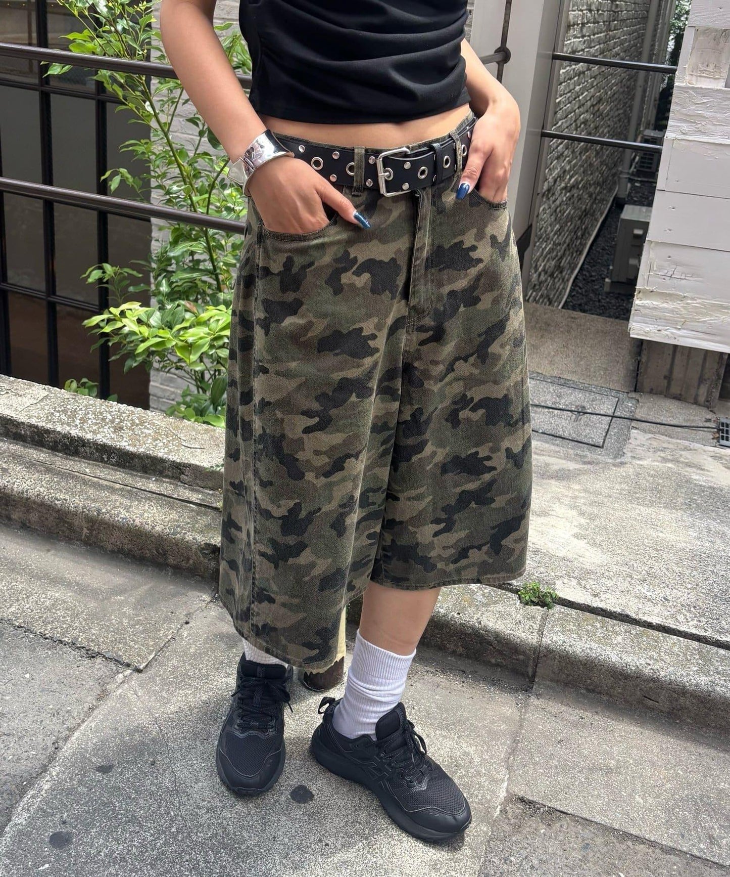 【AW】柄帆布半褲
