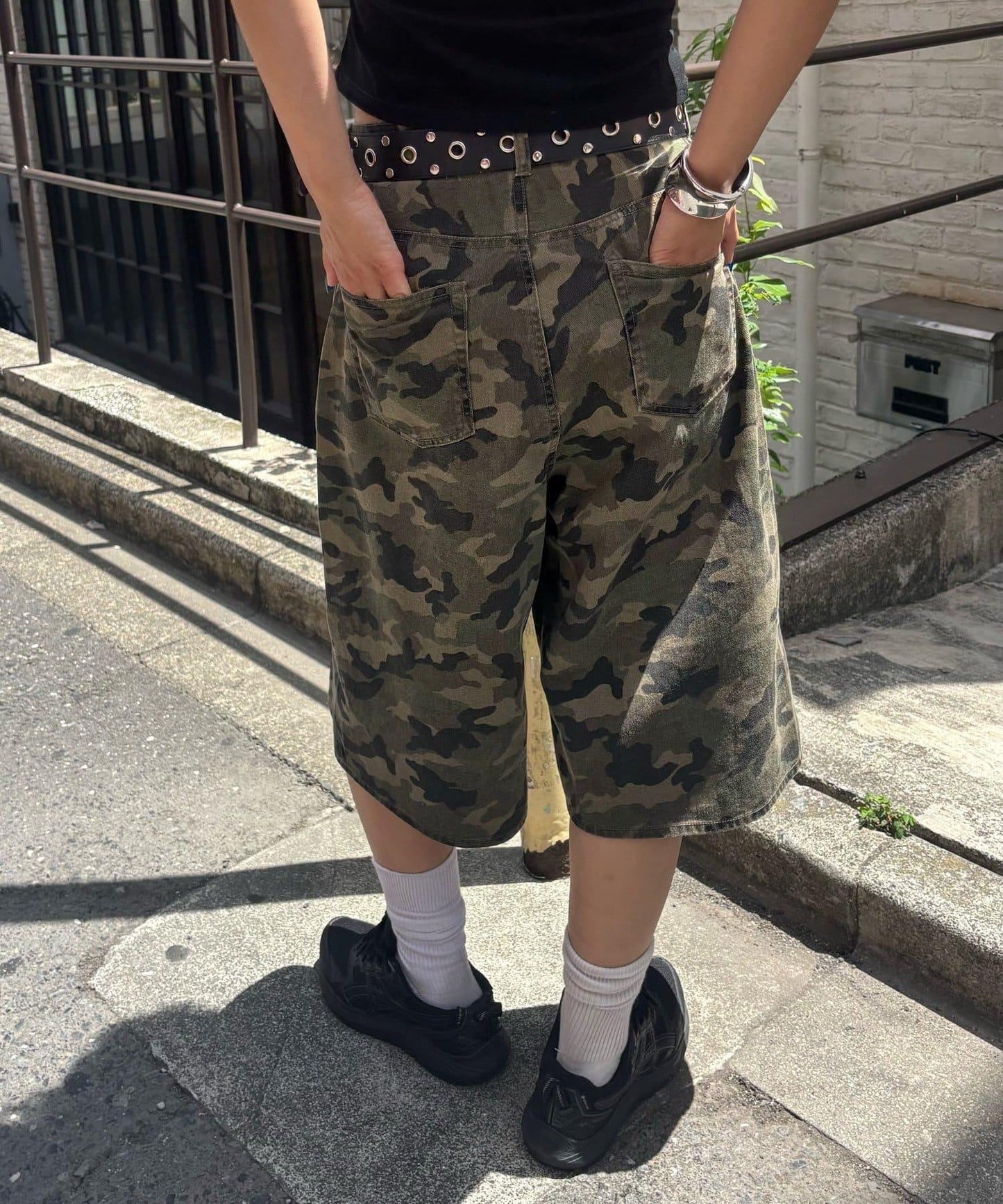 【AW】柄帆布半褲