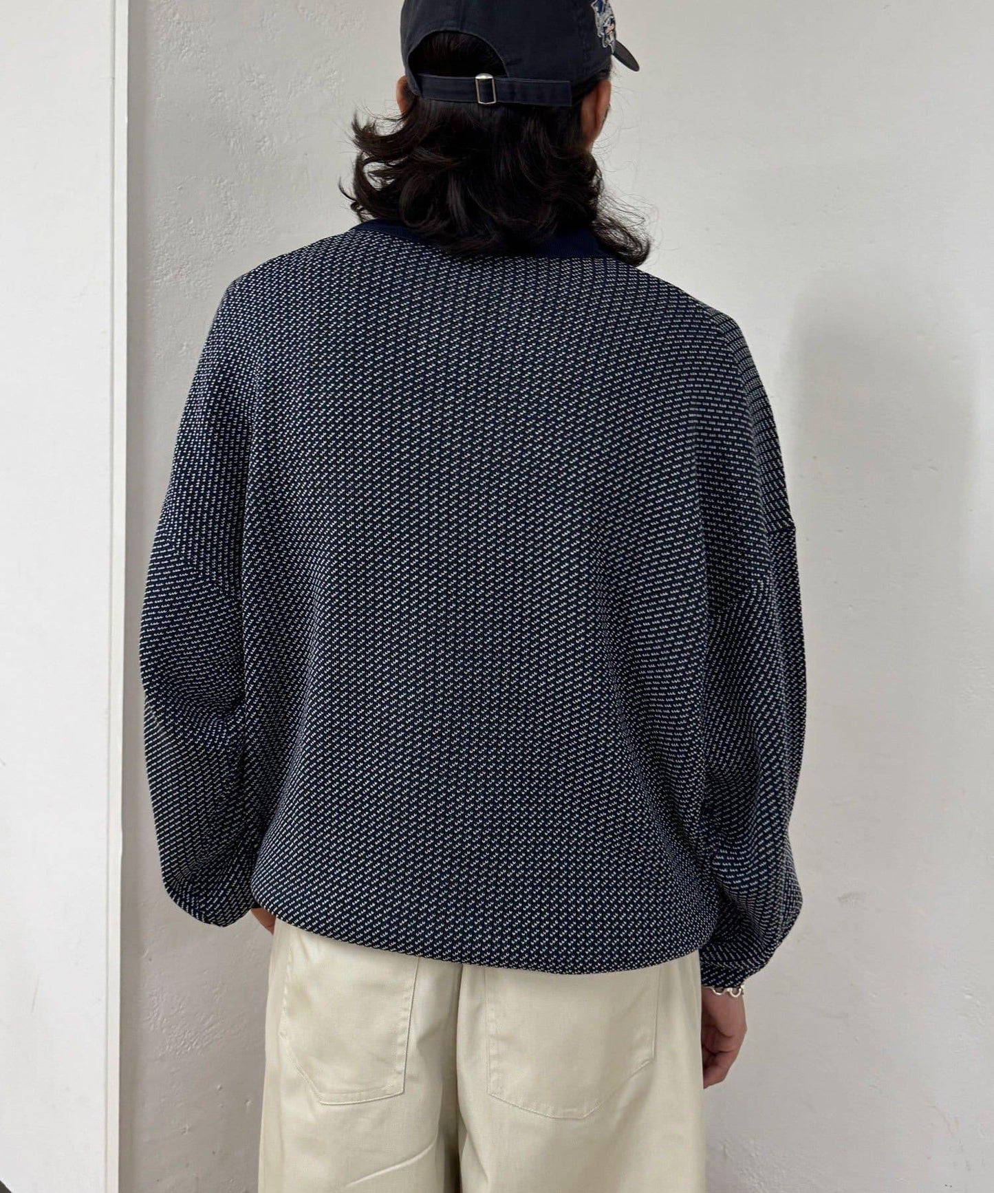 條紋長袖針織polo衫