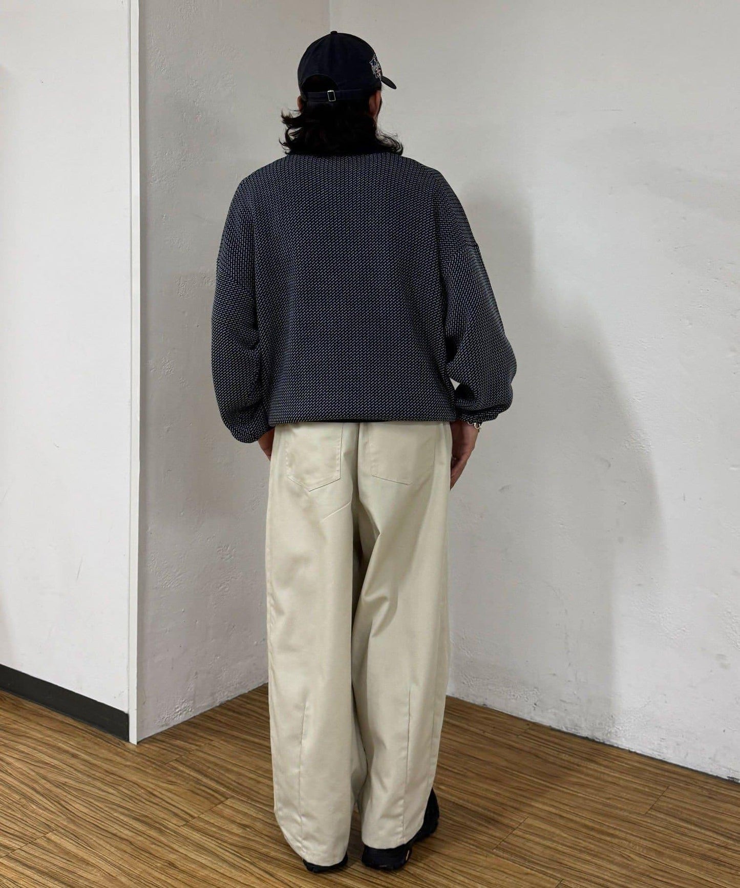 條紋長袖針織polo衫