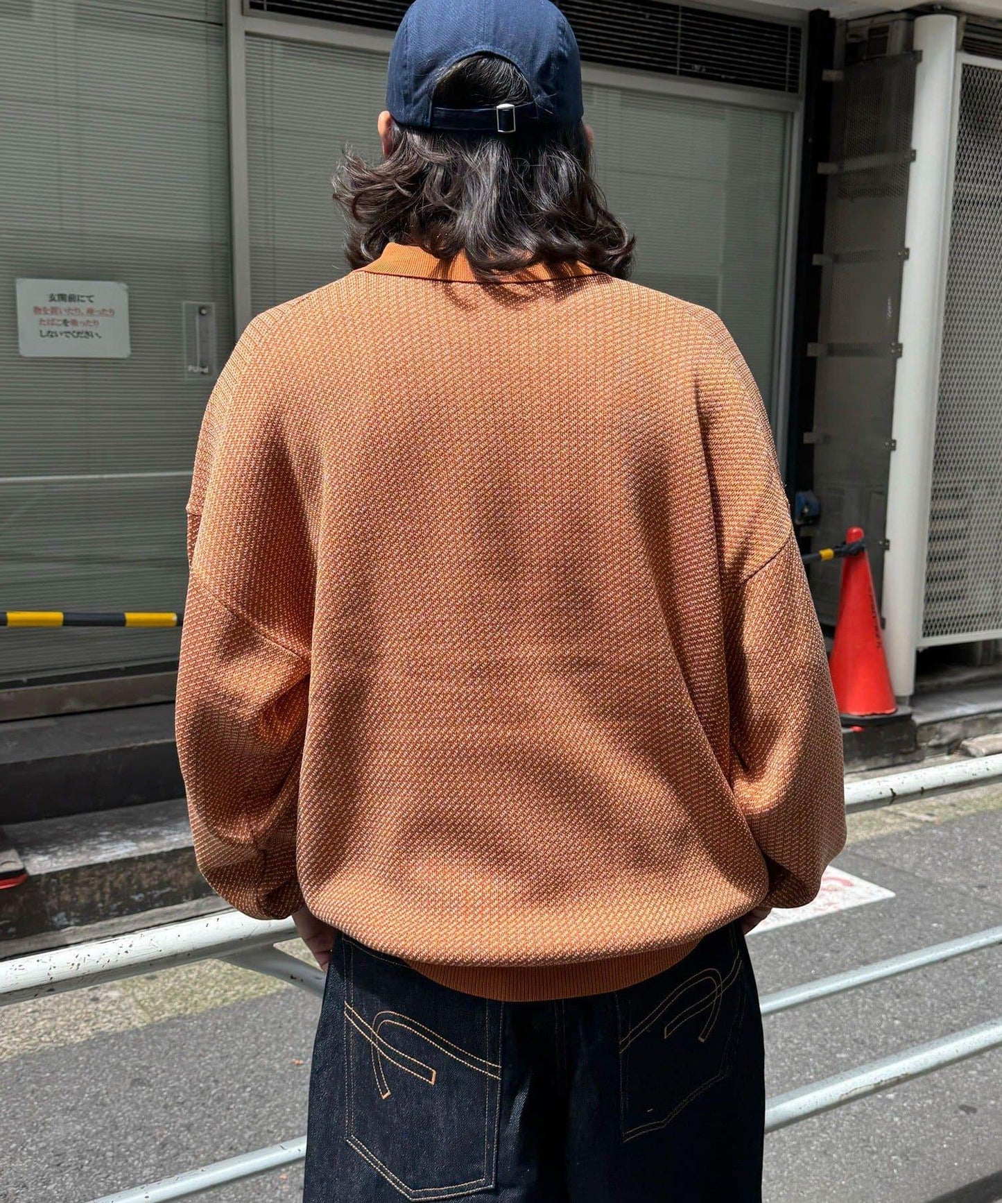 條紋長袖針織polo衫