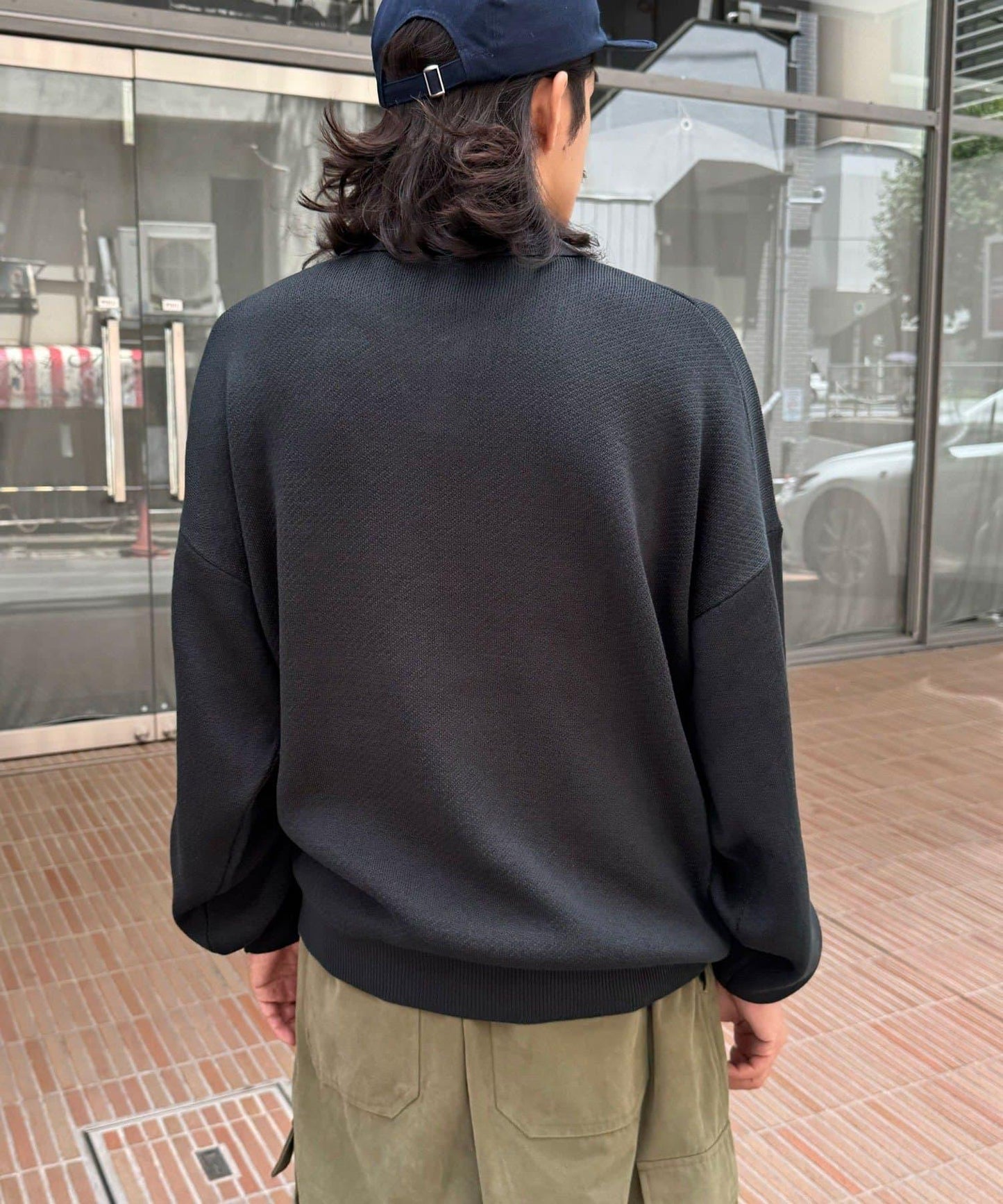 條紋長袖針織polo衫
