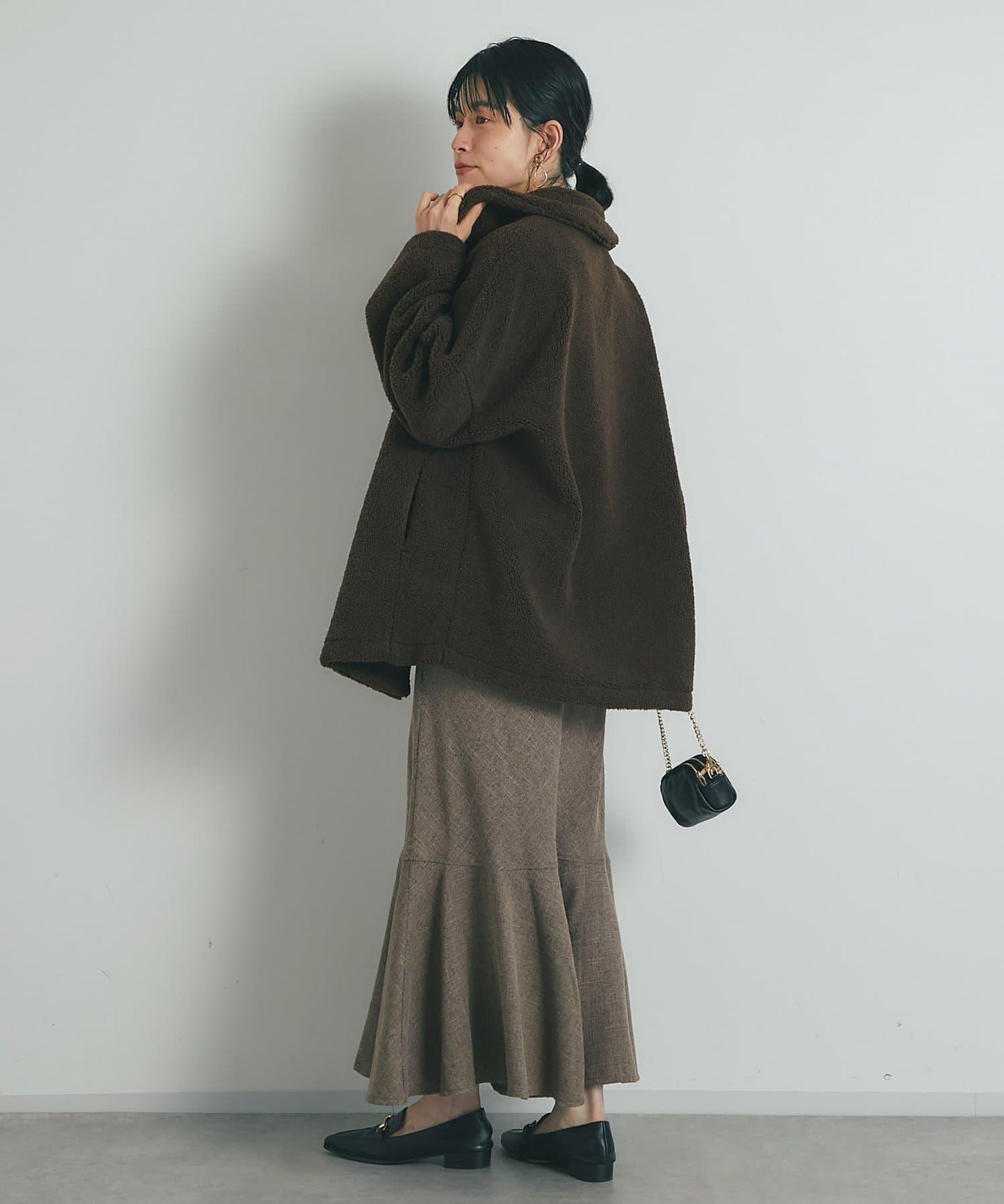 "輕盈優雅的隨性感" 微絨大衣