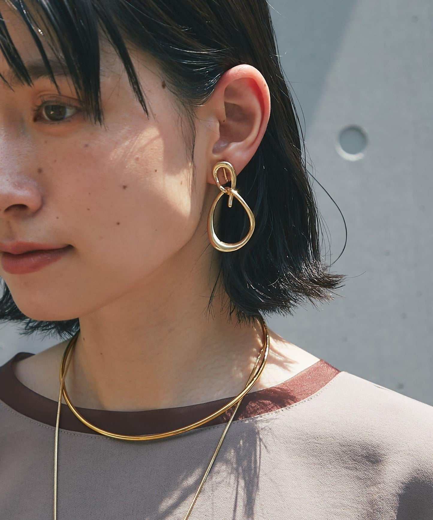 【GOLDY(高莉)】金屬扭曲圓環耳環