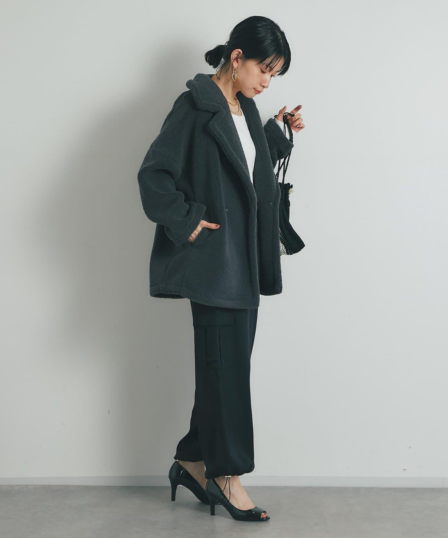 "輕盈優雅的隨性感" 微絨大衣