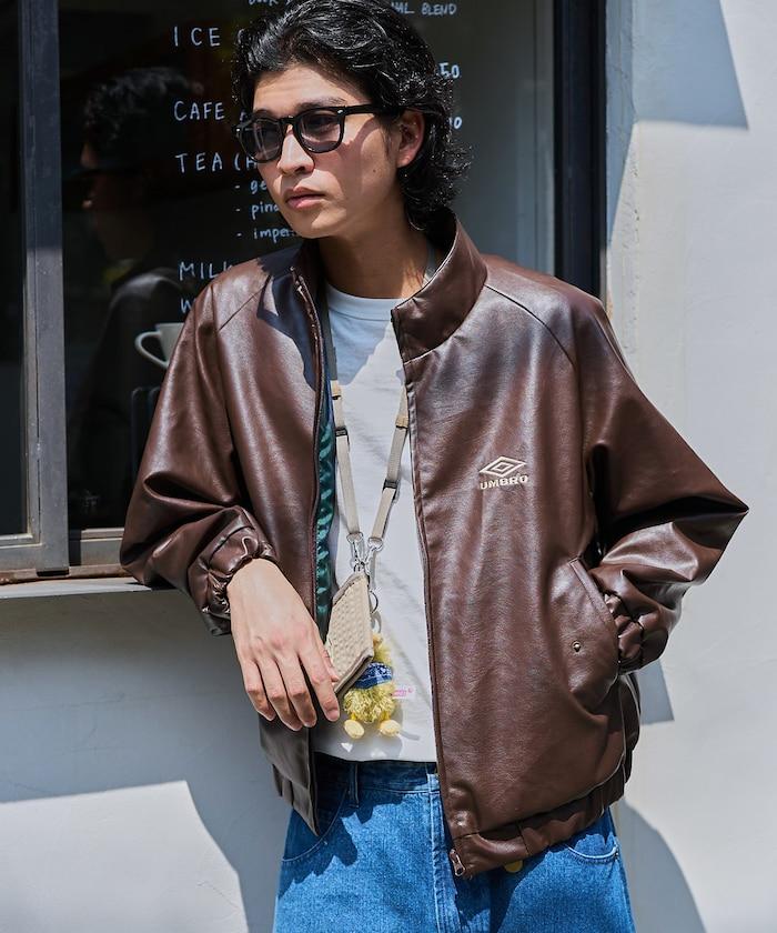 仿皮立領夾克
