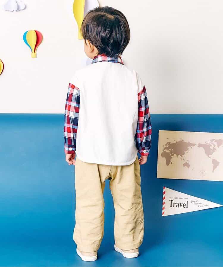 tiny bear 條紋拼接襯衫
