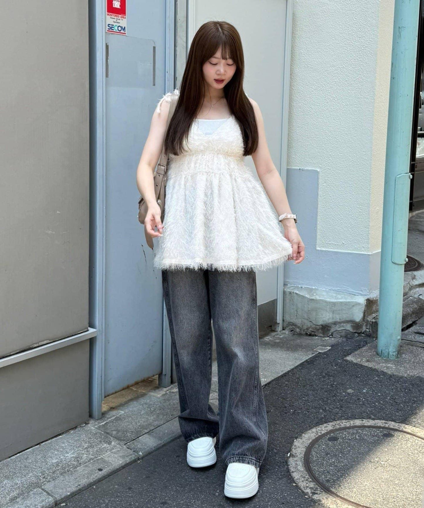 蓬鬆吊帶背心