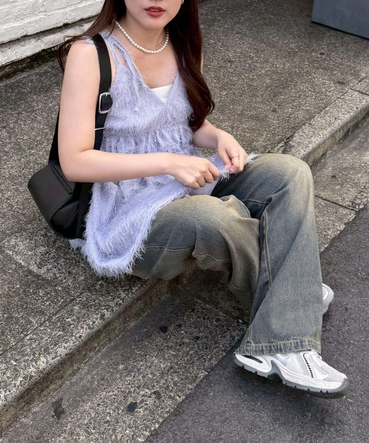 蓬鬆吊帶背心