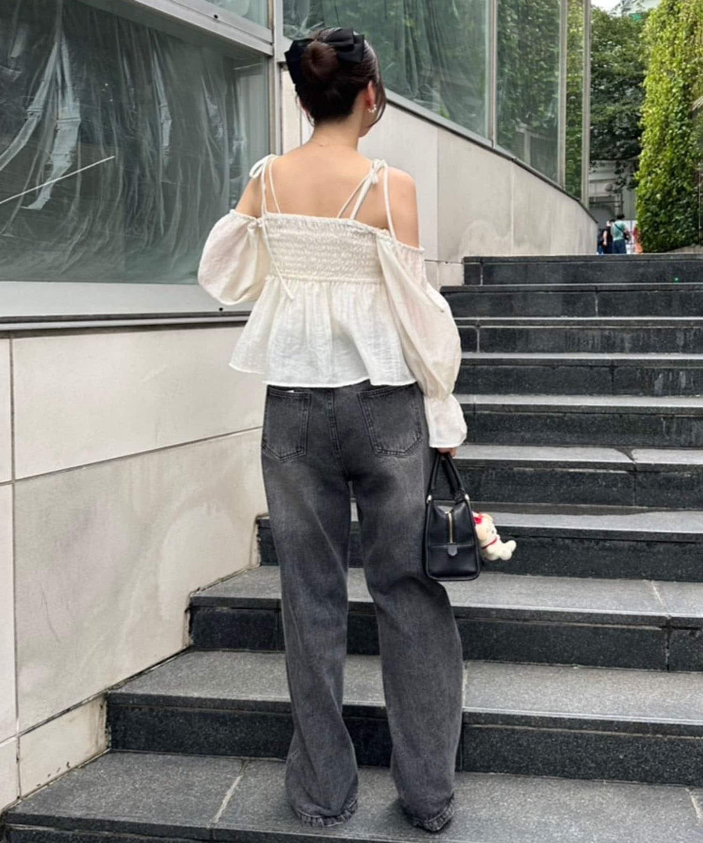 【適合夏秋季穿著】袖子可兩穿抽褶襯衫