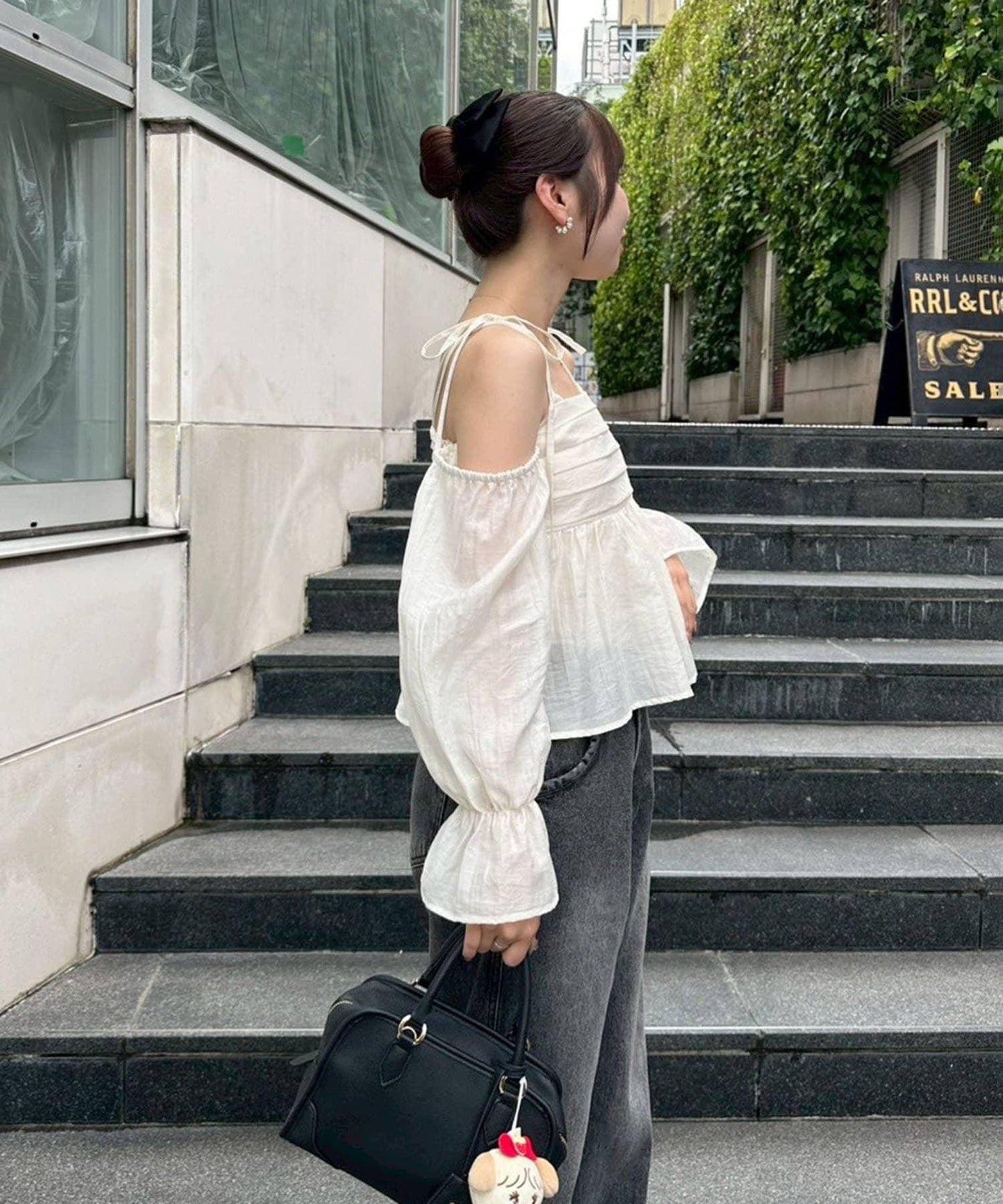 【適合夏秋季穿著】袖子可兩穿抽褶襯衫