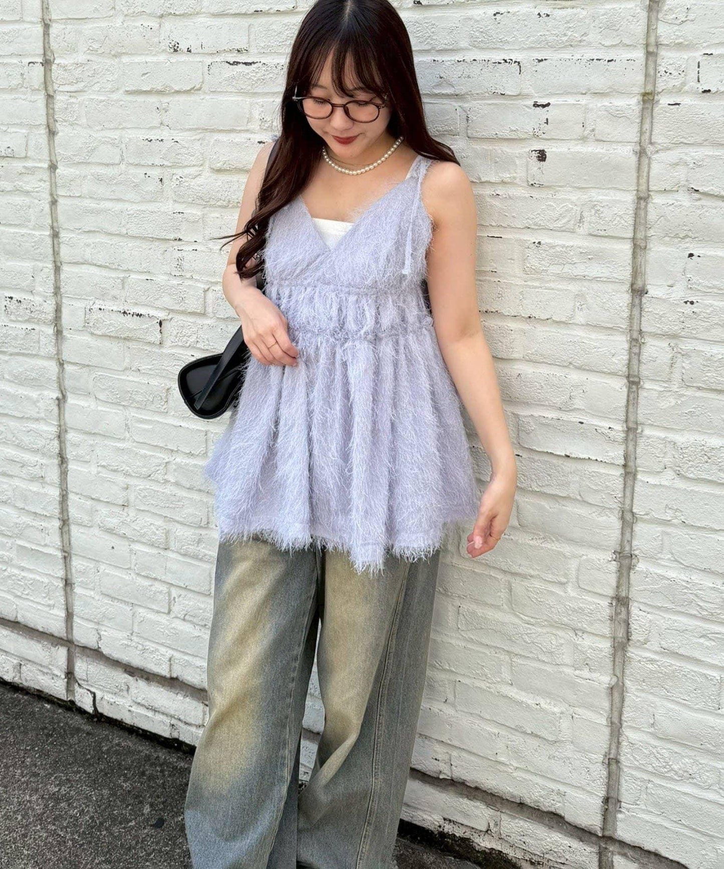 蓬鬆吊帶背心