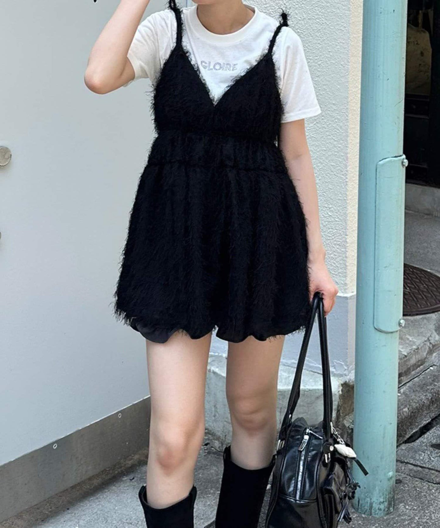 蓬鬆吊帶背心