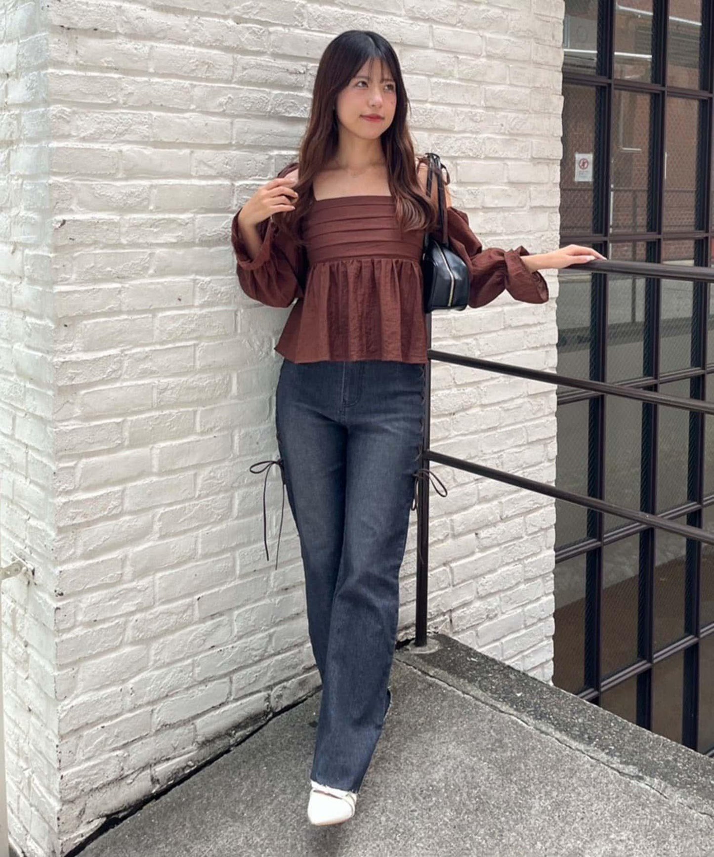 【適合夏秋季穿著】袖子可兩穿抽褶襯衫