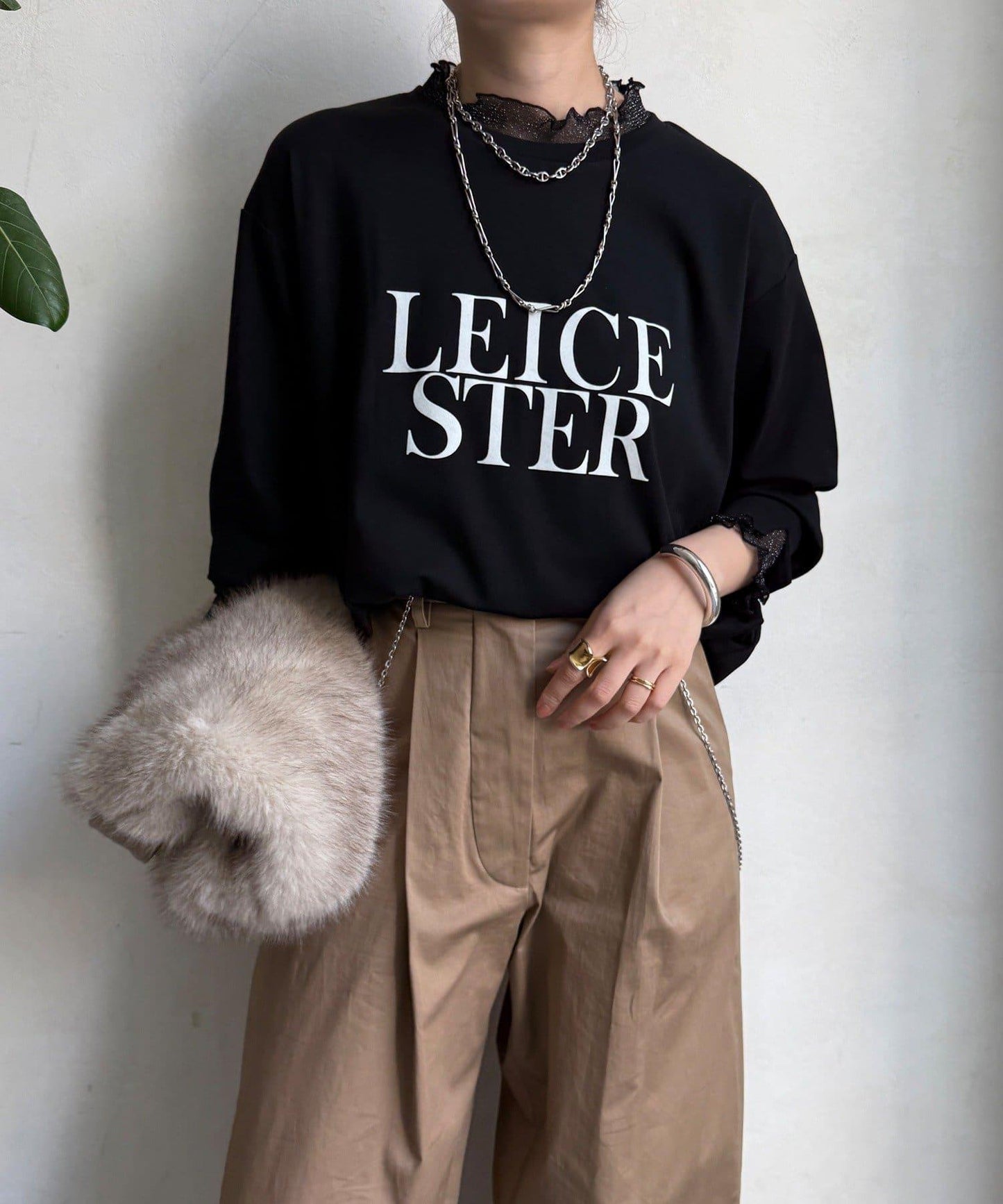 LEICESTER植絨疊穿長袖T恤