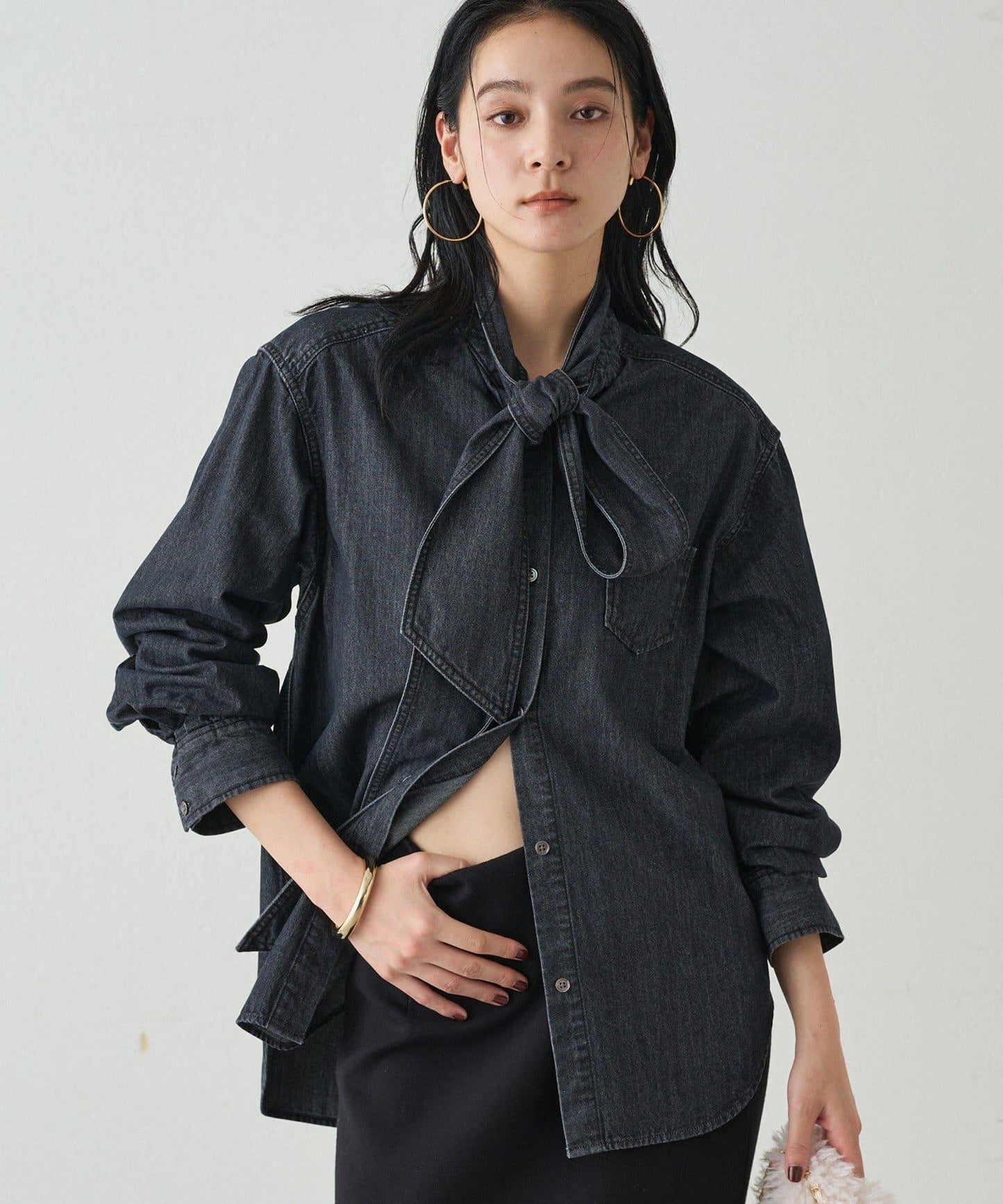 【20週年限定】牛仔蝴蝶結領襯衫