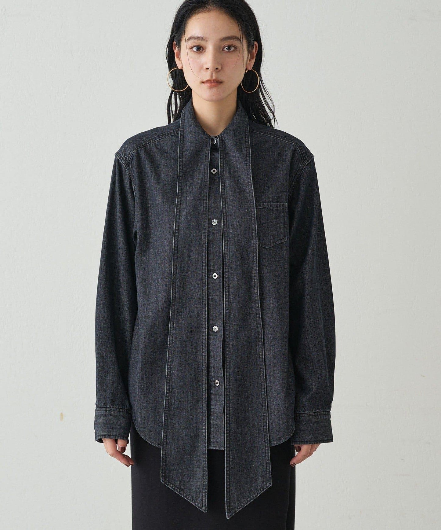 【20週年限定】牛仔蝴蝶結領襯衫