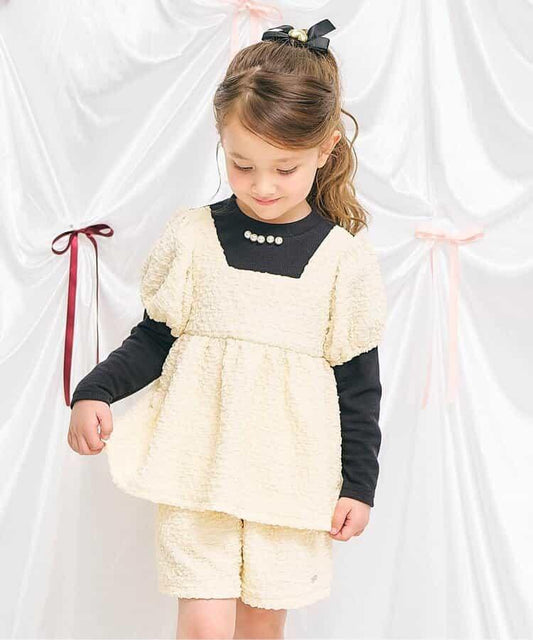 蝴蝶結後綁帶荷葉邊套裝_apres les cours ma cherie