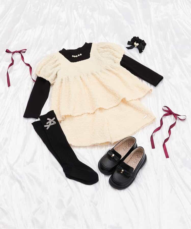 蝴蝶結後綁帶荷葉邊套裝_apres les cours ma cherie