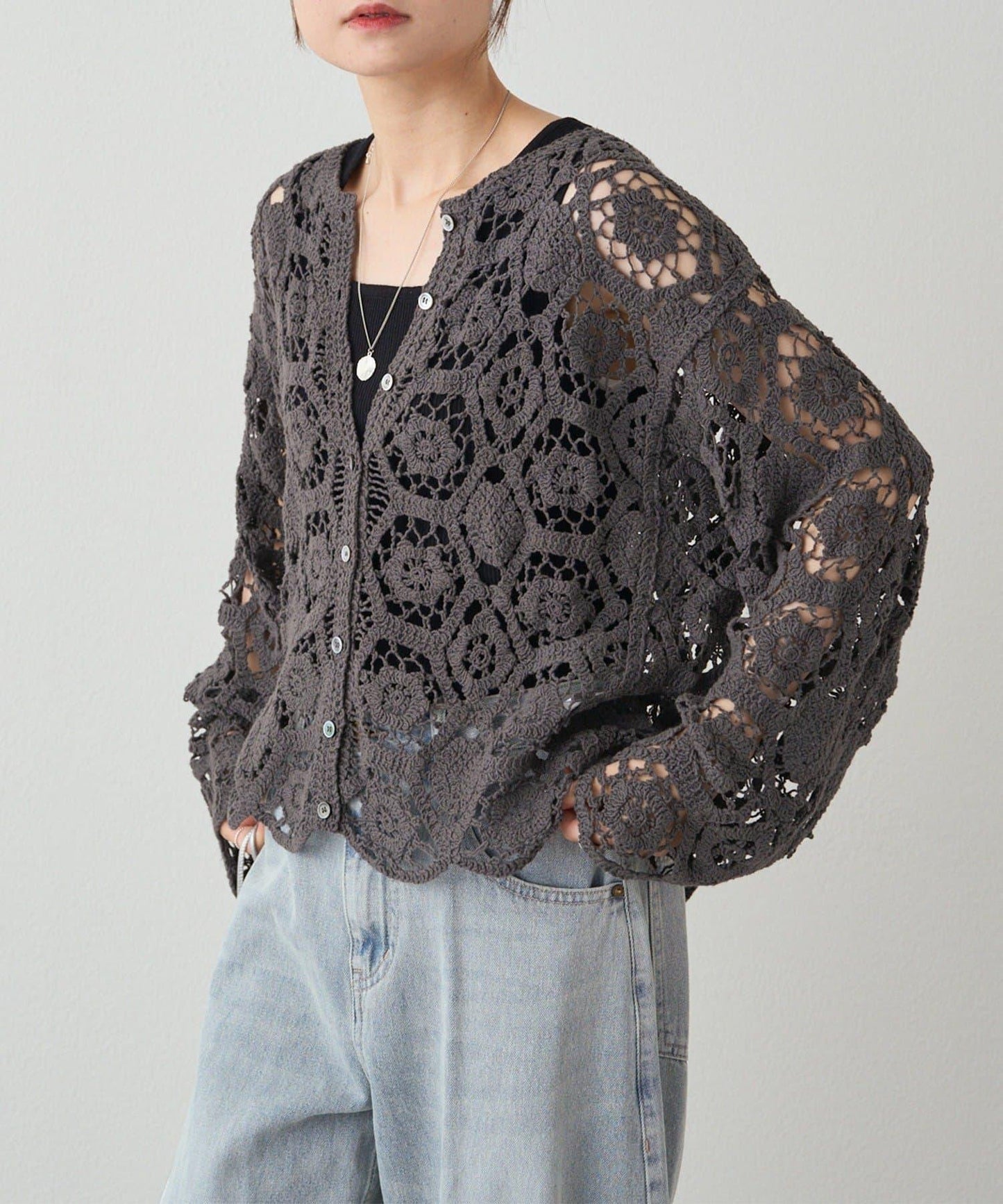 【25AW】鉤針編織風開衫