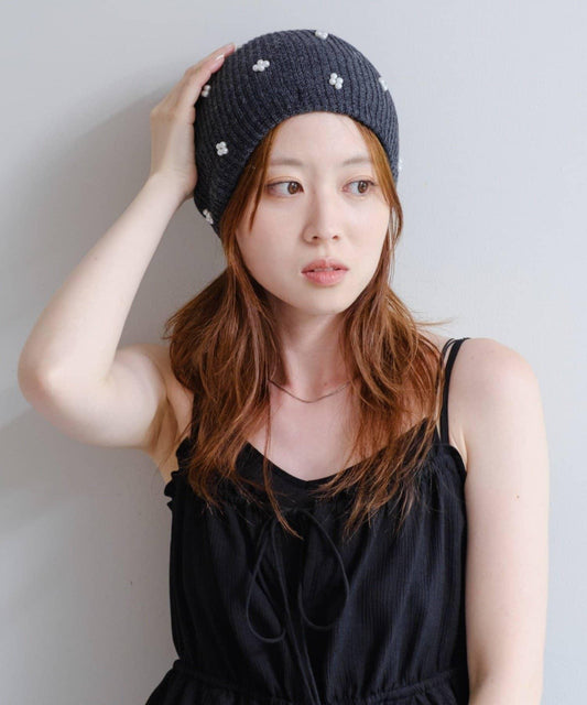 【2025AW】珍珠裝飾針織帽