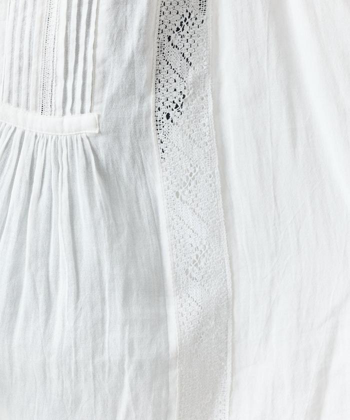 印度蕾絲褶飾長袖襯衫