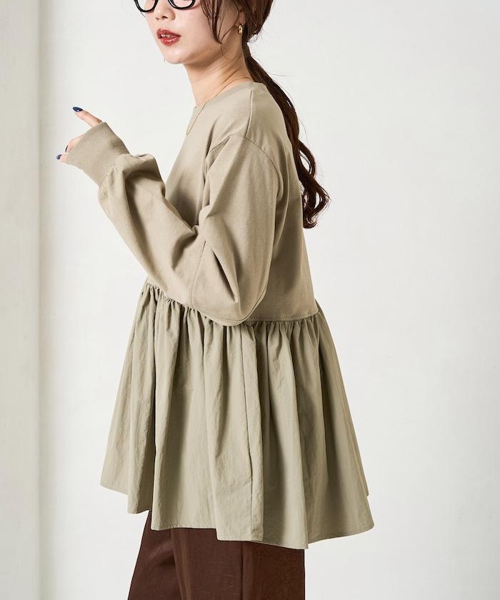 拼接布帛拼接層疊設計套頭衫