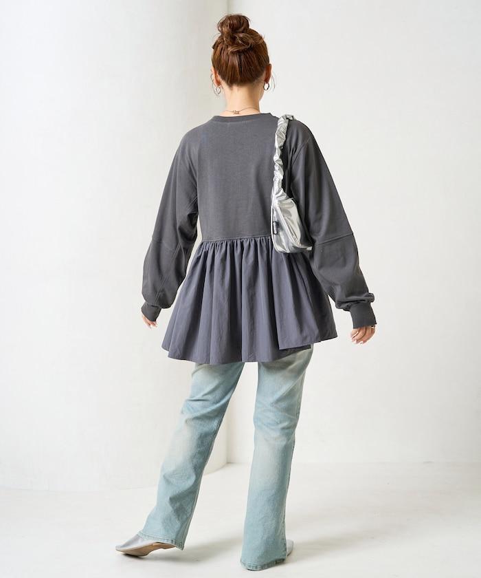 拼接布帛拼接層疊設計套頭衫