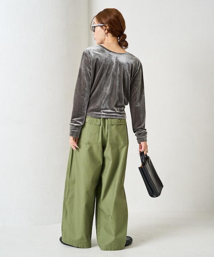 天鵝絨紐扣開衫