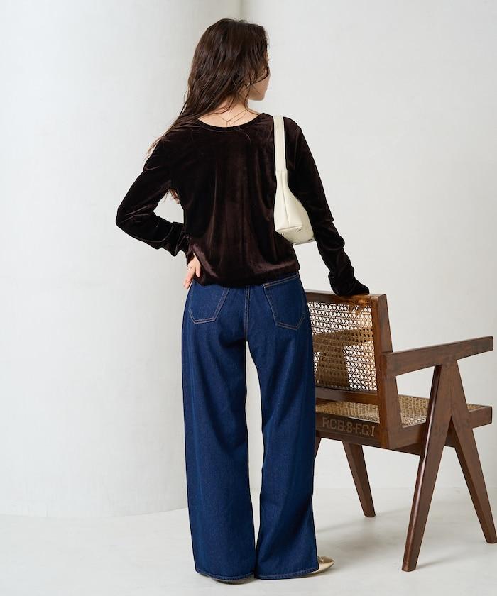 天鵝絨紐扣開衫