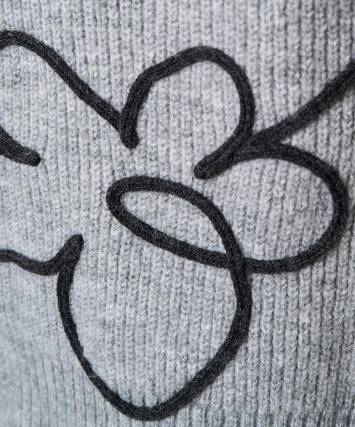 刺繡花卉圖案針織套頭衫