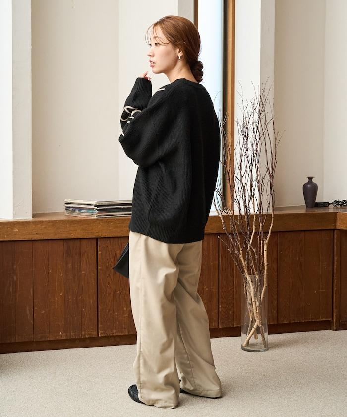 刺繡花卉圖案針織套頭衫